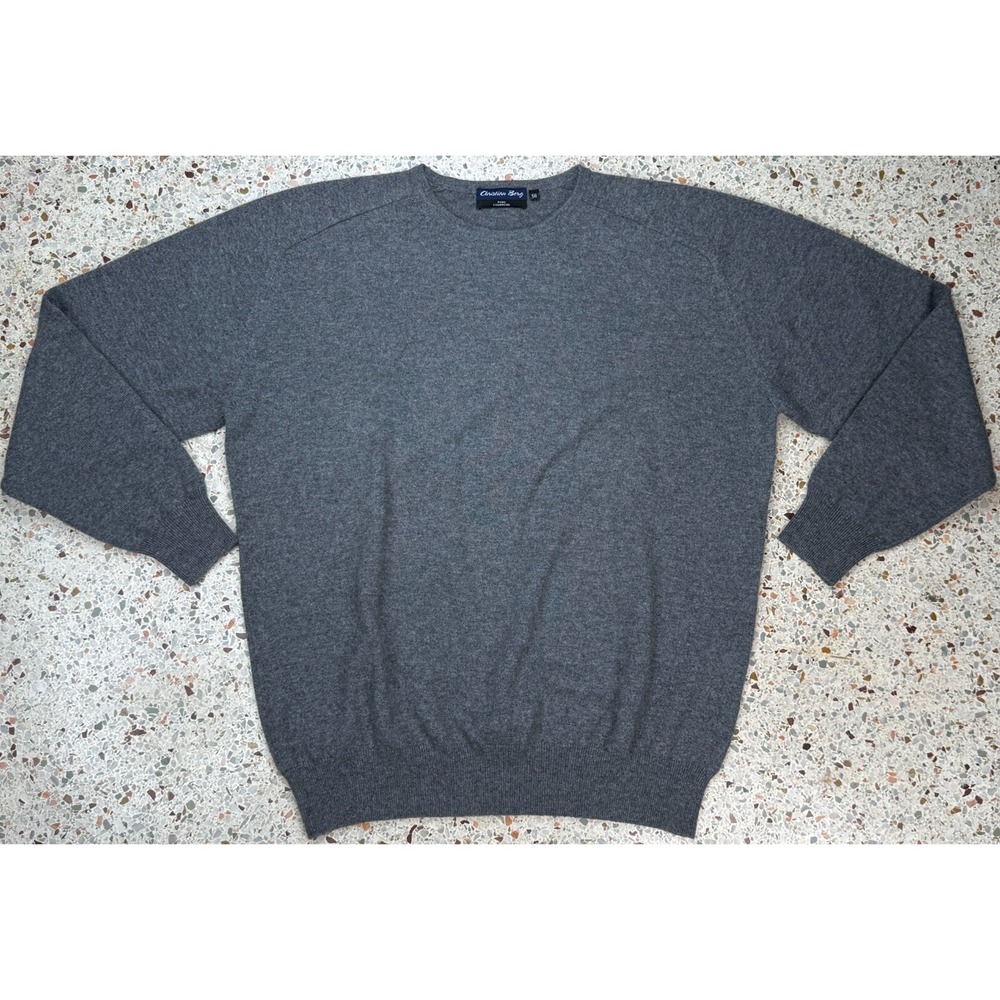 Christian Berg Men's Pure‎ Cashmere Gray Long Sleeve Sweater Size 56